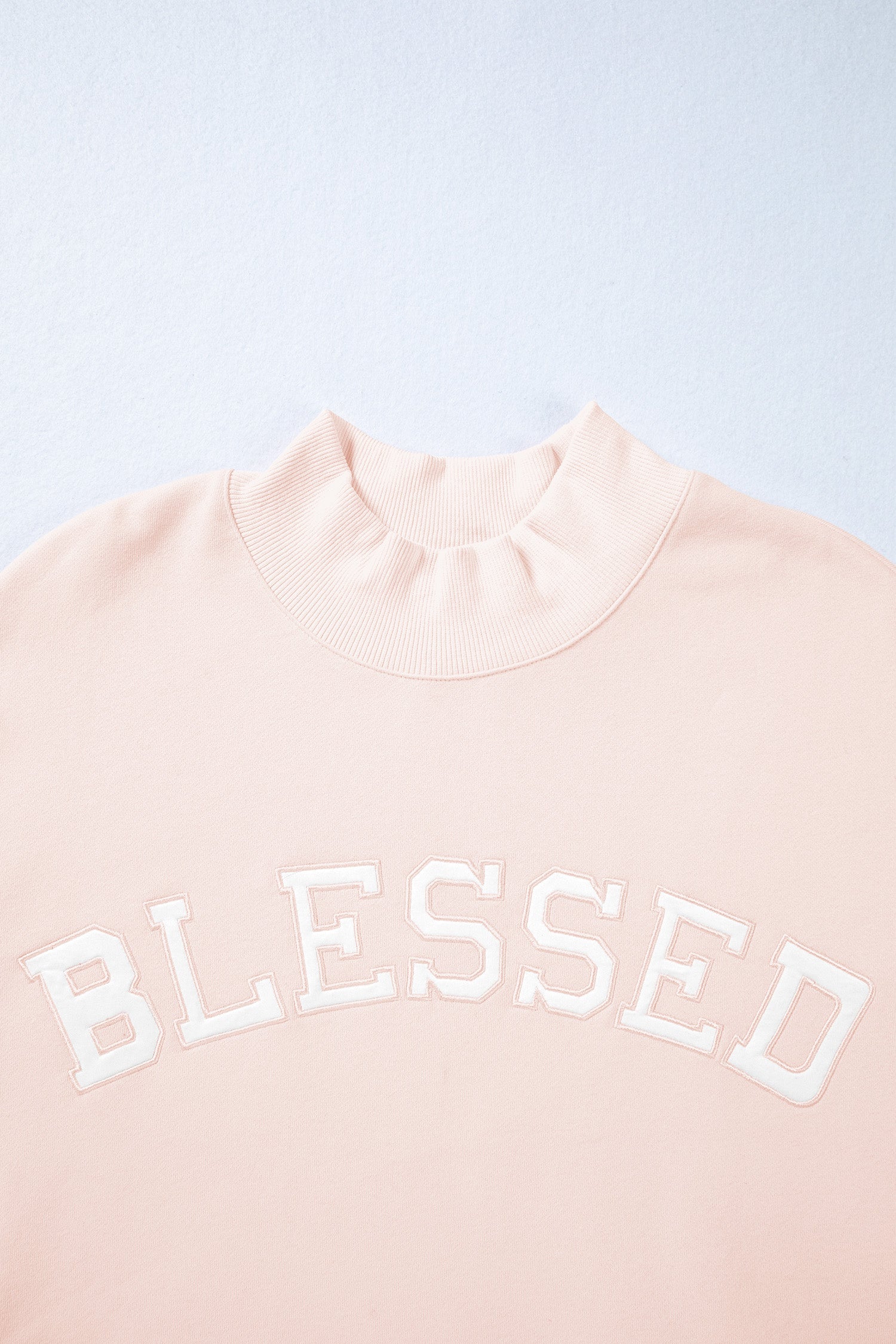 Blessed Embroidered Mock Sweatshirt