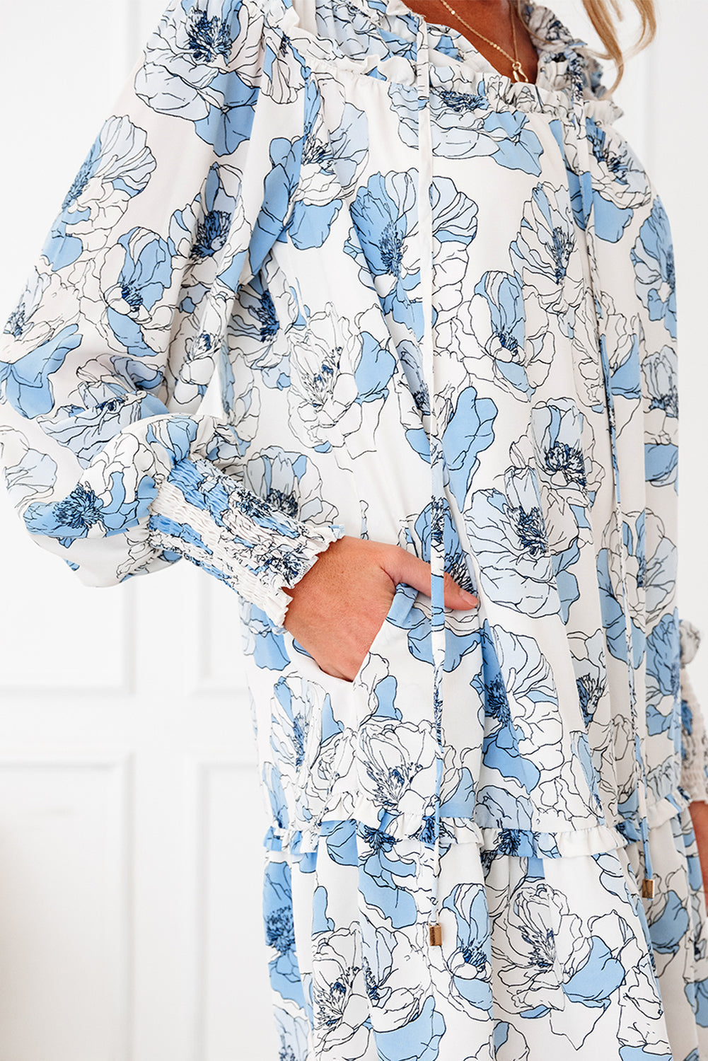 Juliana Sleeve Flowy Mini Dress