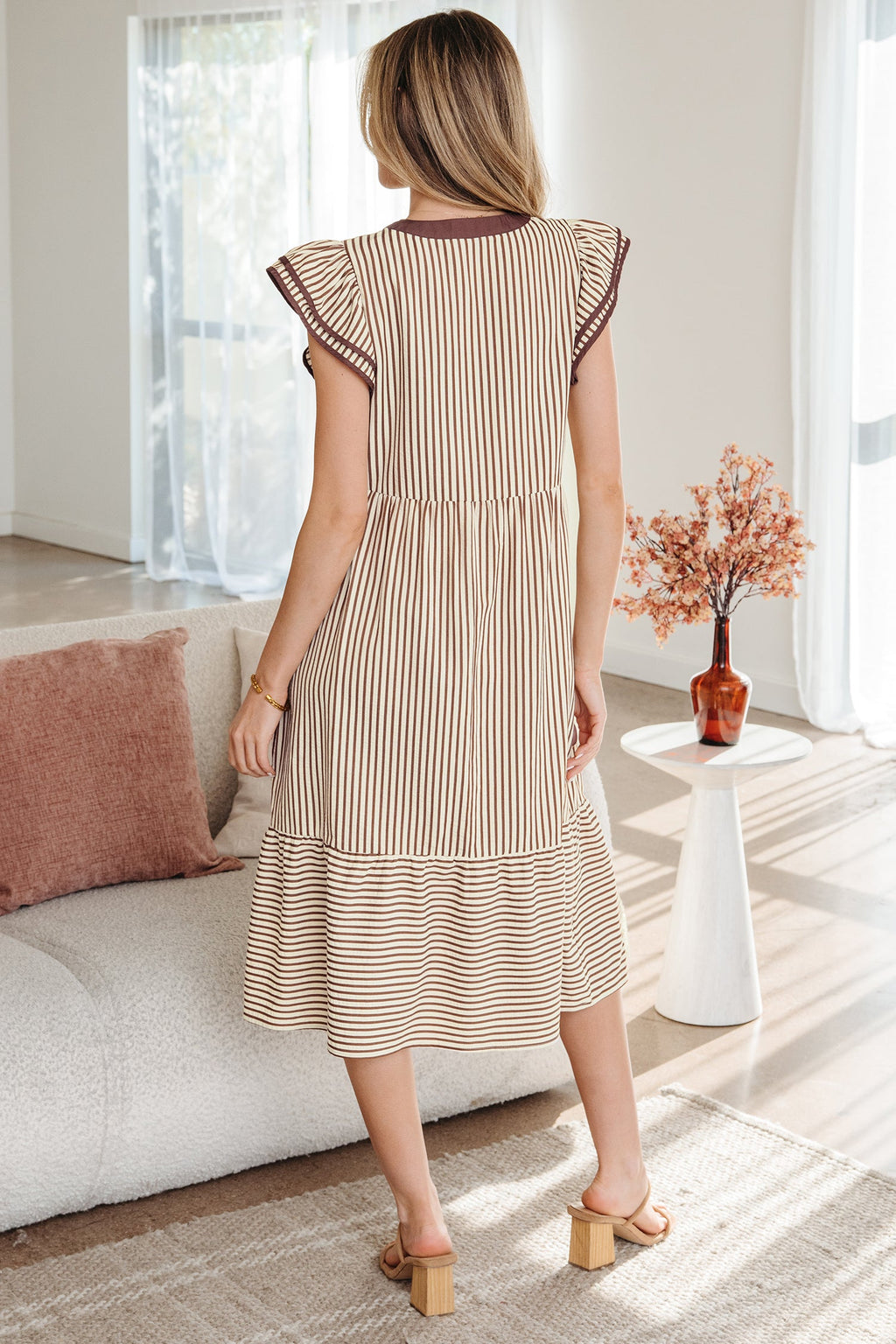 Makenzie Contrast Trim Midi Dress