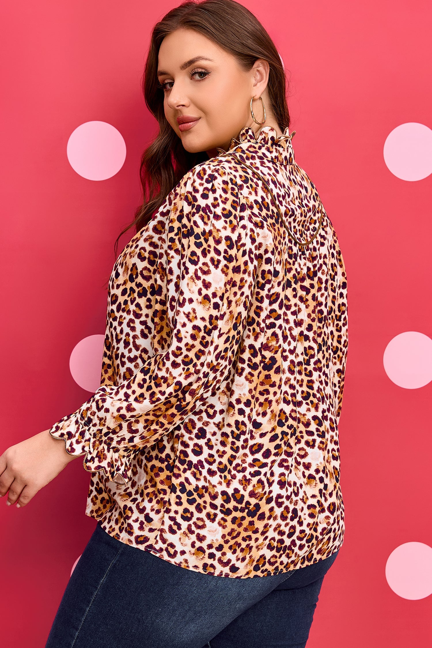 Angelina Frilled Stand PLUS Blouse