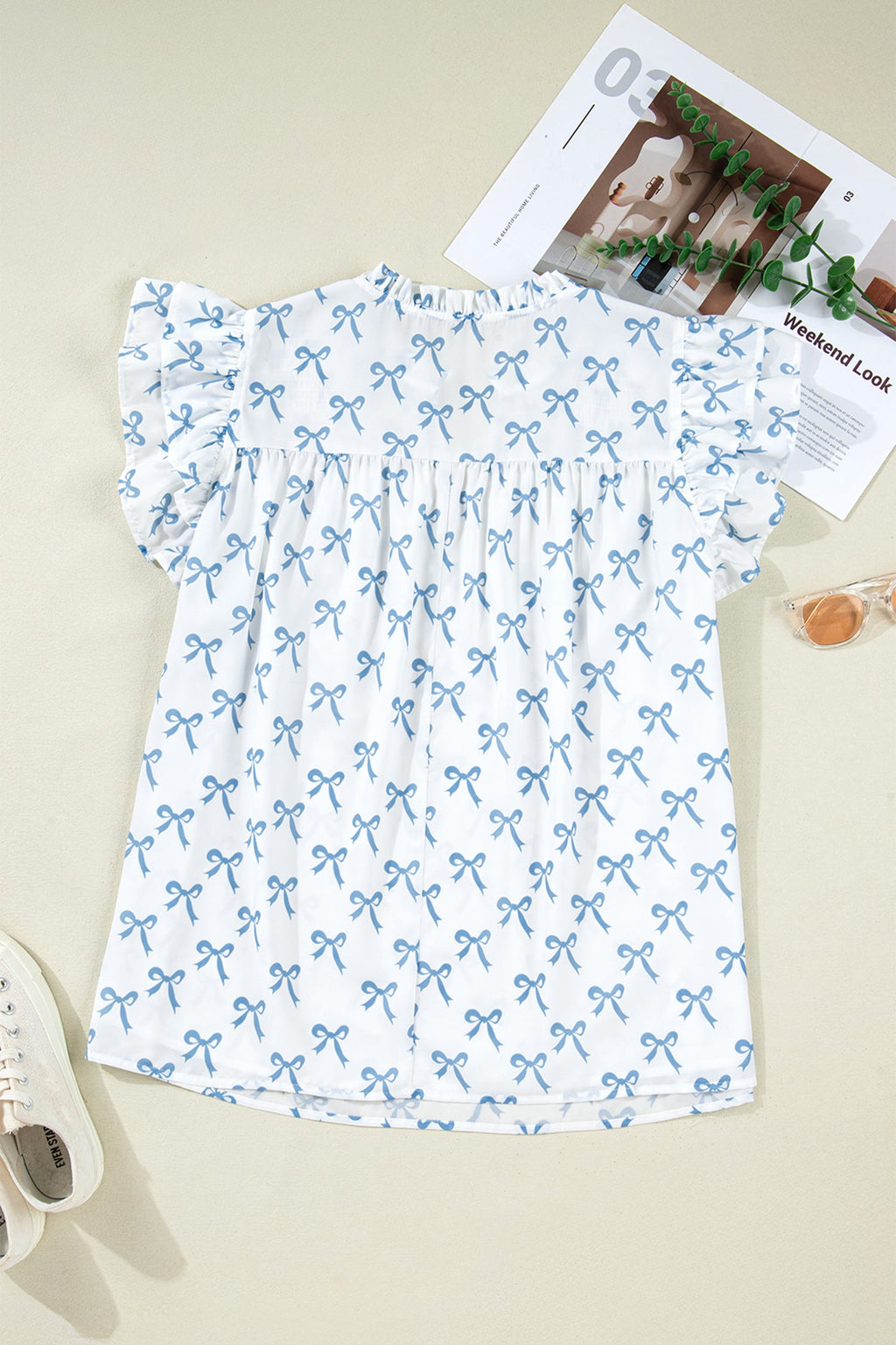 Melody Short Sleeve Bow PLUS Top