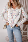 Vienna Rhinestone Decor Confetti Sweater