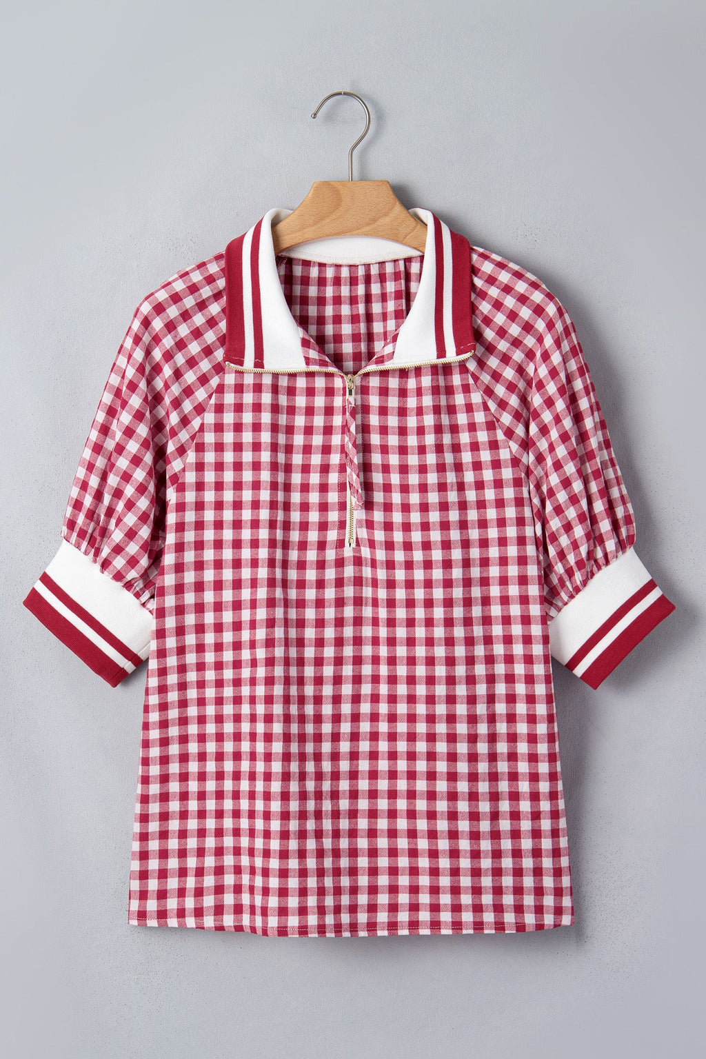 Journi Patchwork Half Zip Blouse