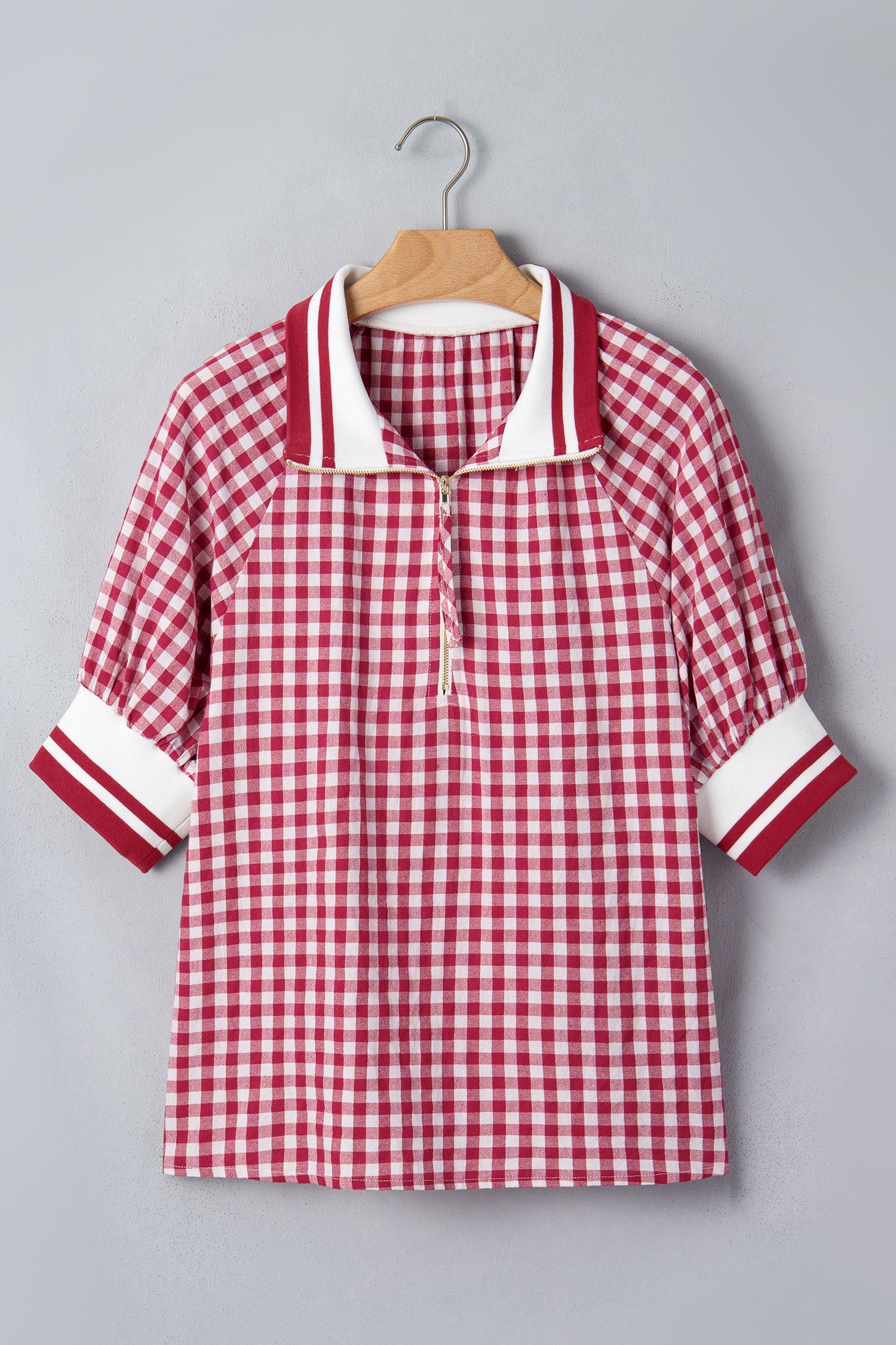 Journi Patchwork Half Zip Blouse