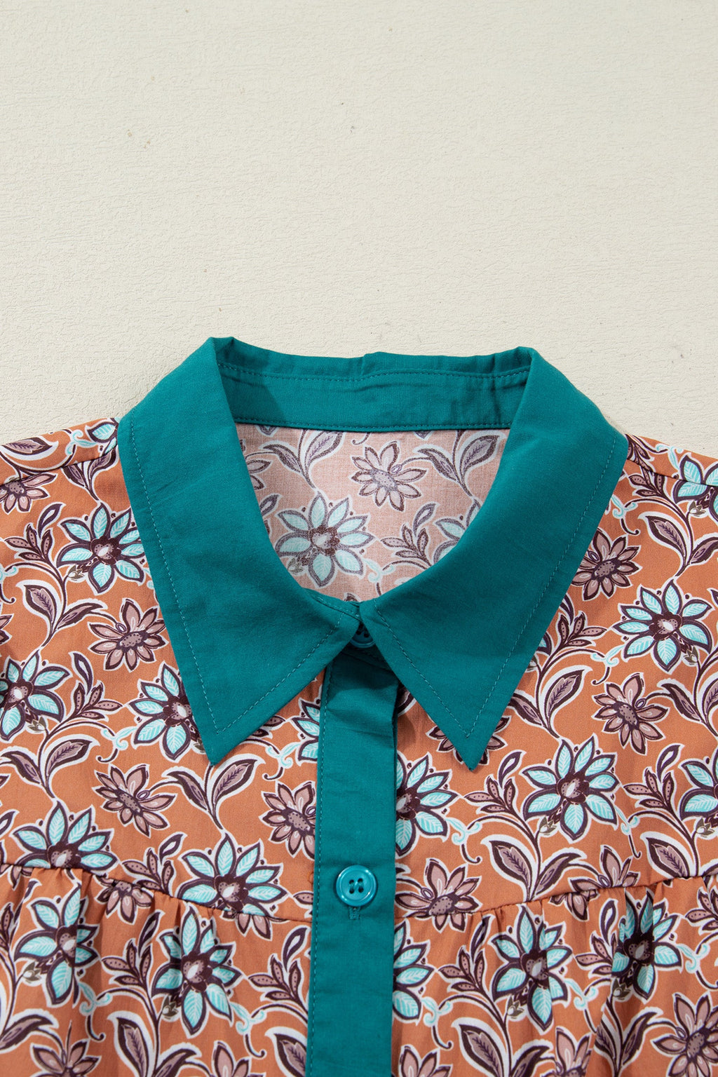 Alia Floral Contrast Collared Shirt