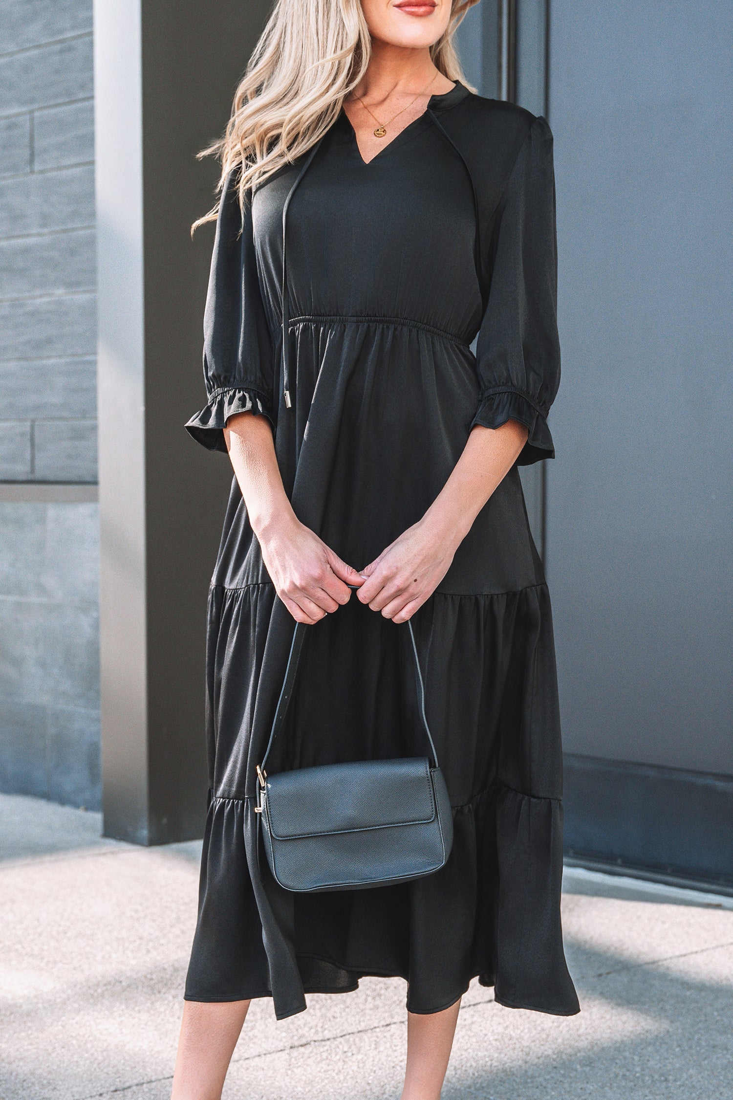 Natasha Sleeve Tiered Maxi Dress