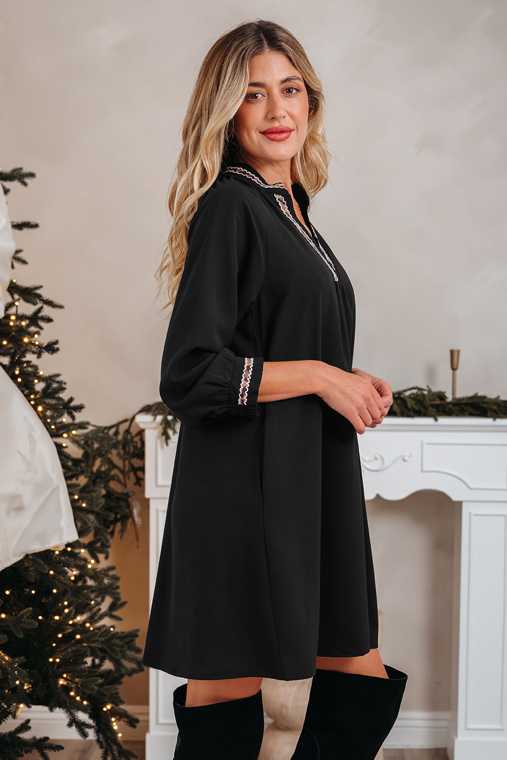 Quincy Sleeve Shift Mini Dress