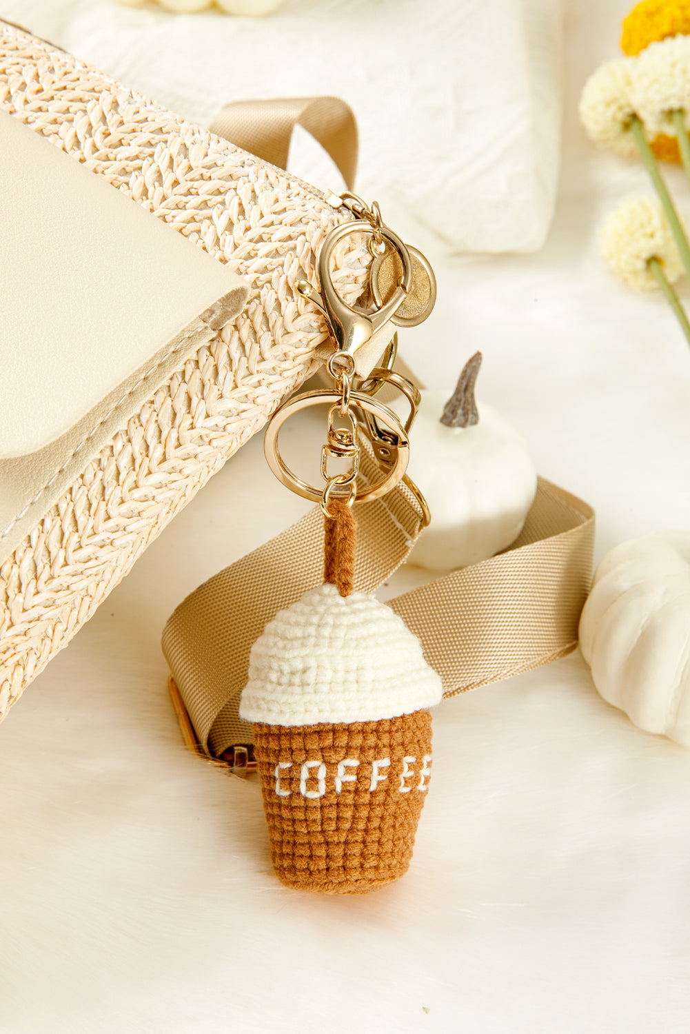 Lily Crochet Coffee Pendent Keychain