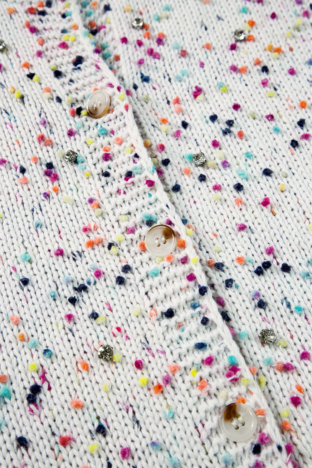 Vienna Rhinestone Decor Confetti Sweater
