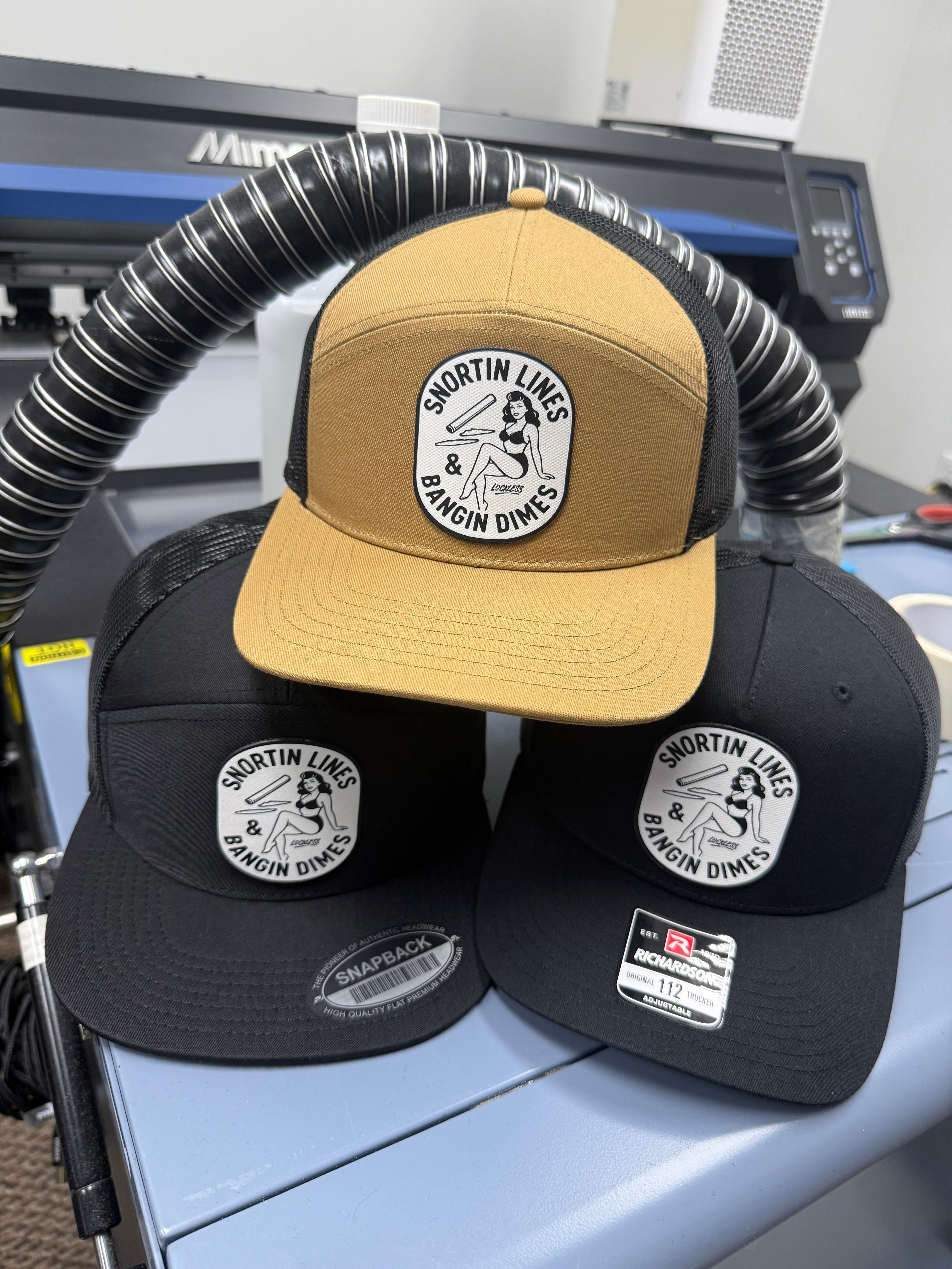 Lines and Dimes Canvas Patch Trucker