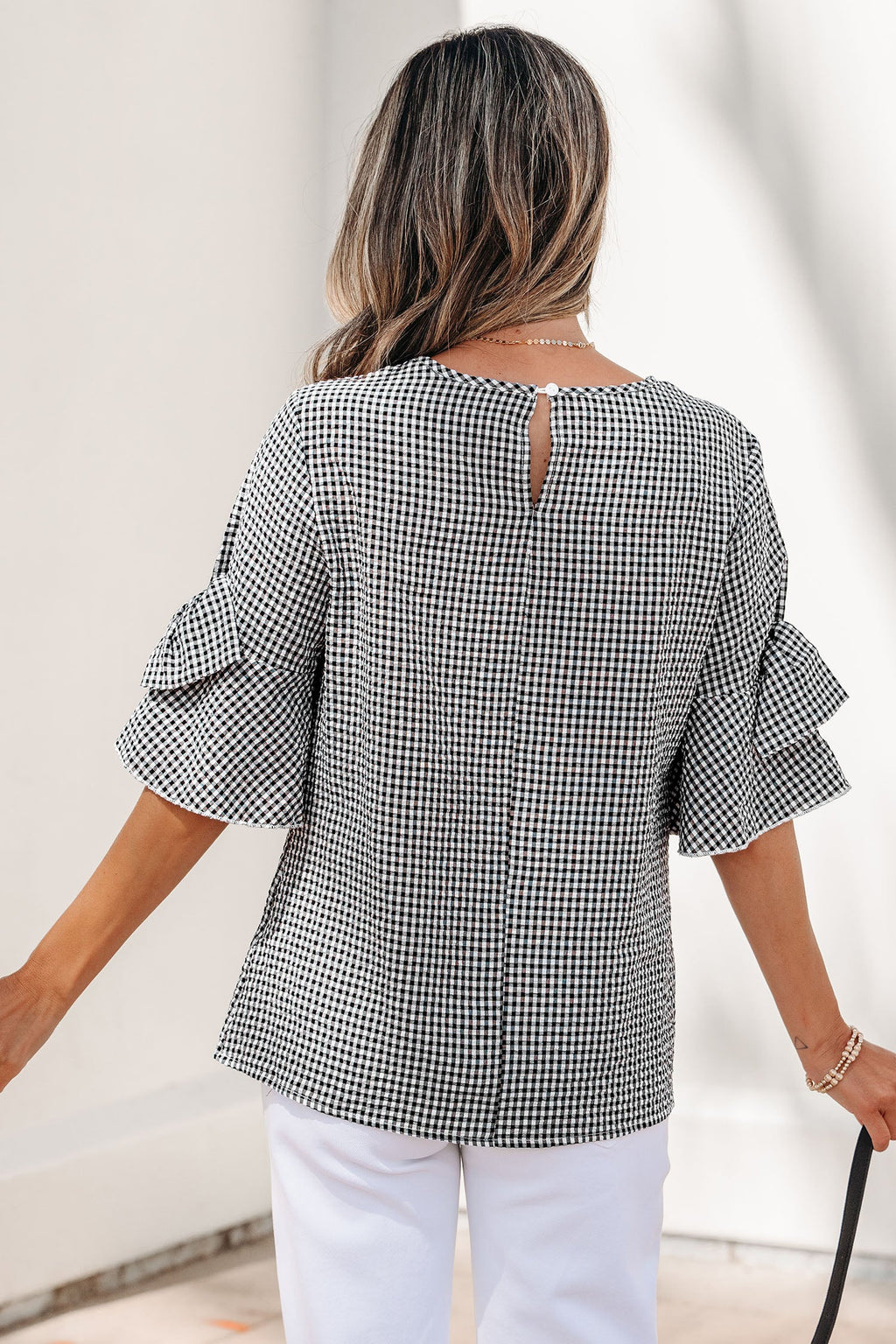 Carolina Ruffled Half Sleeve Blouse