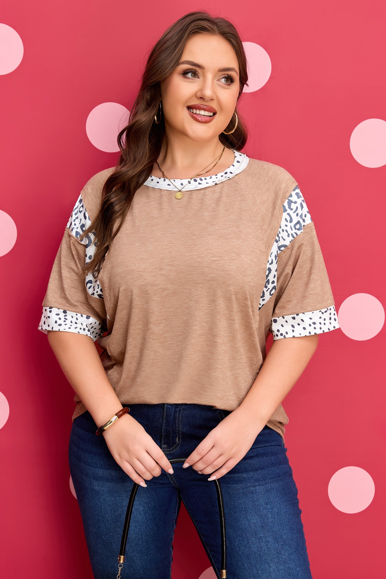 Abigail Color Block Patchwork PLUS Tee