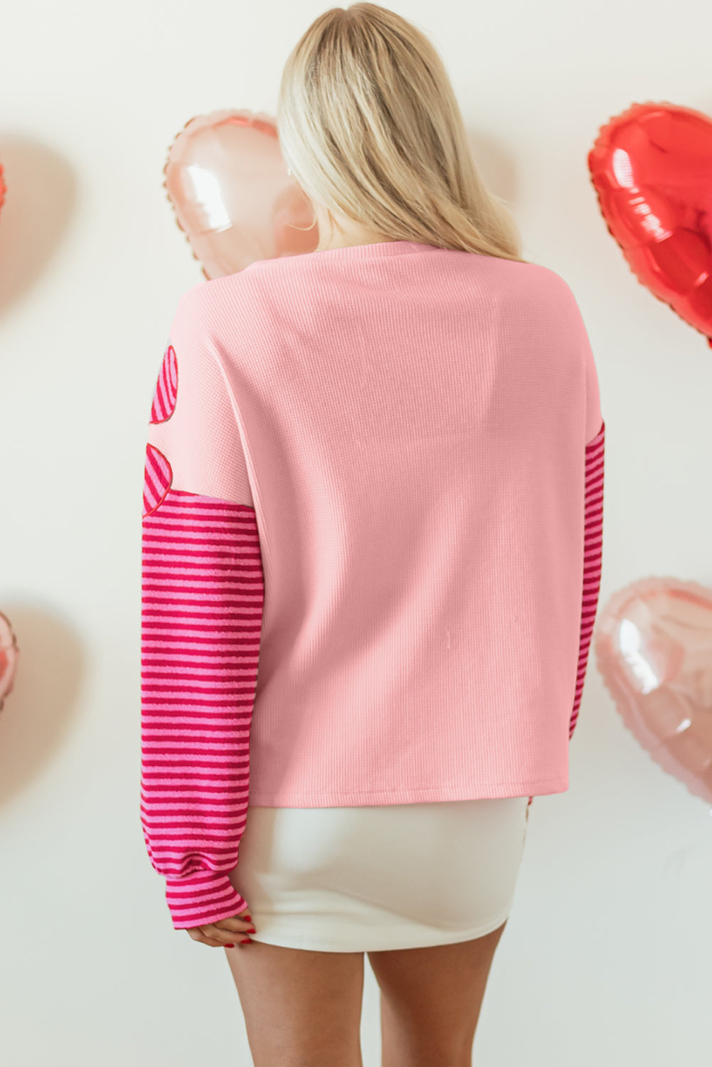 Emi Striped Sleeve Textured Top