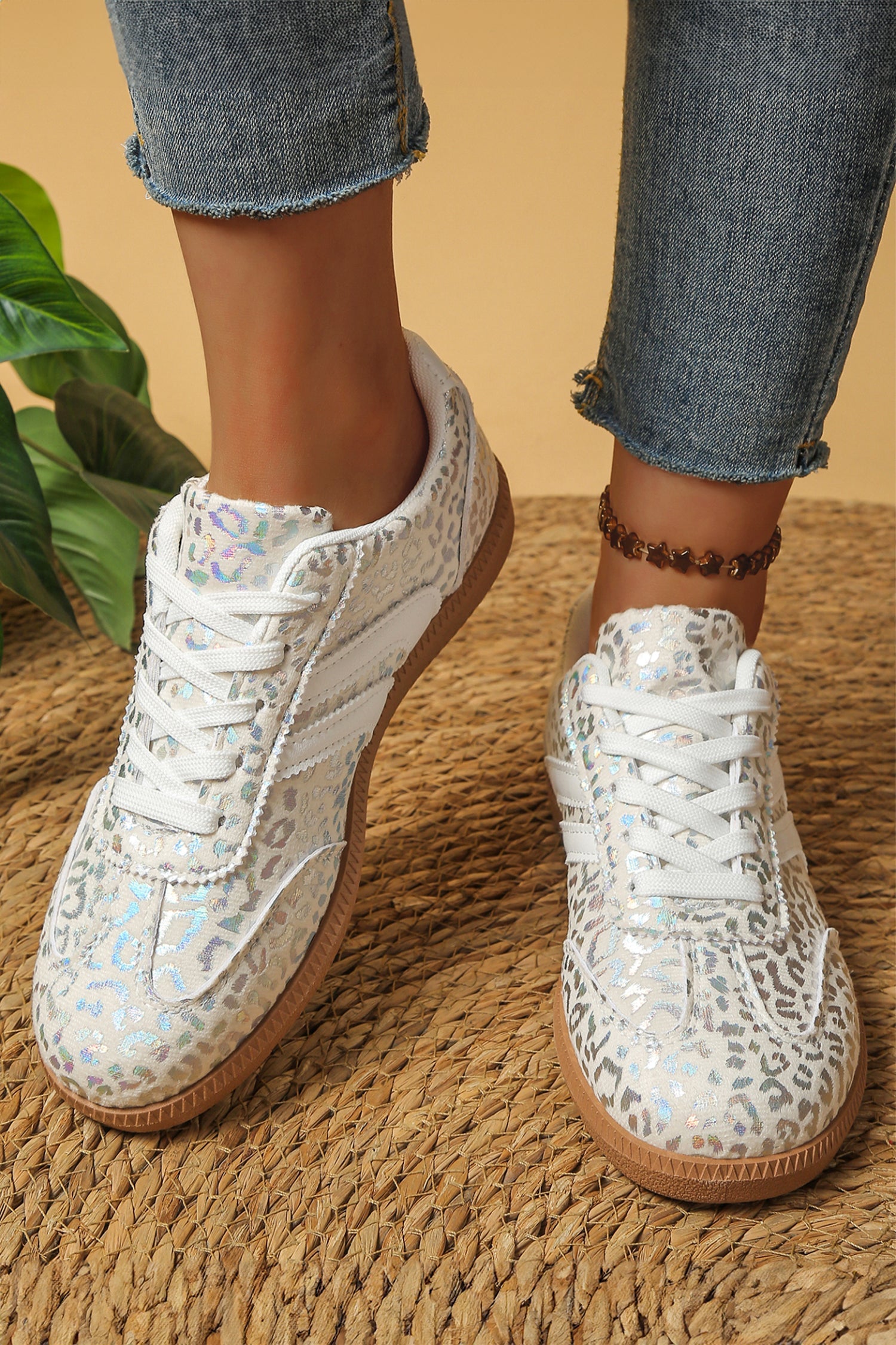 Logan Printed Lace Up Sneakers