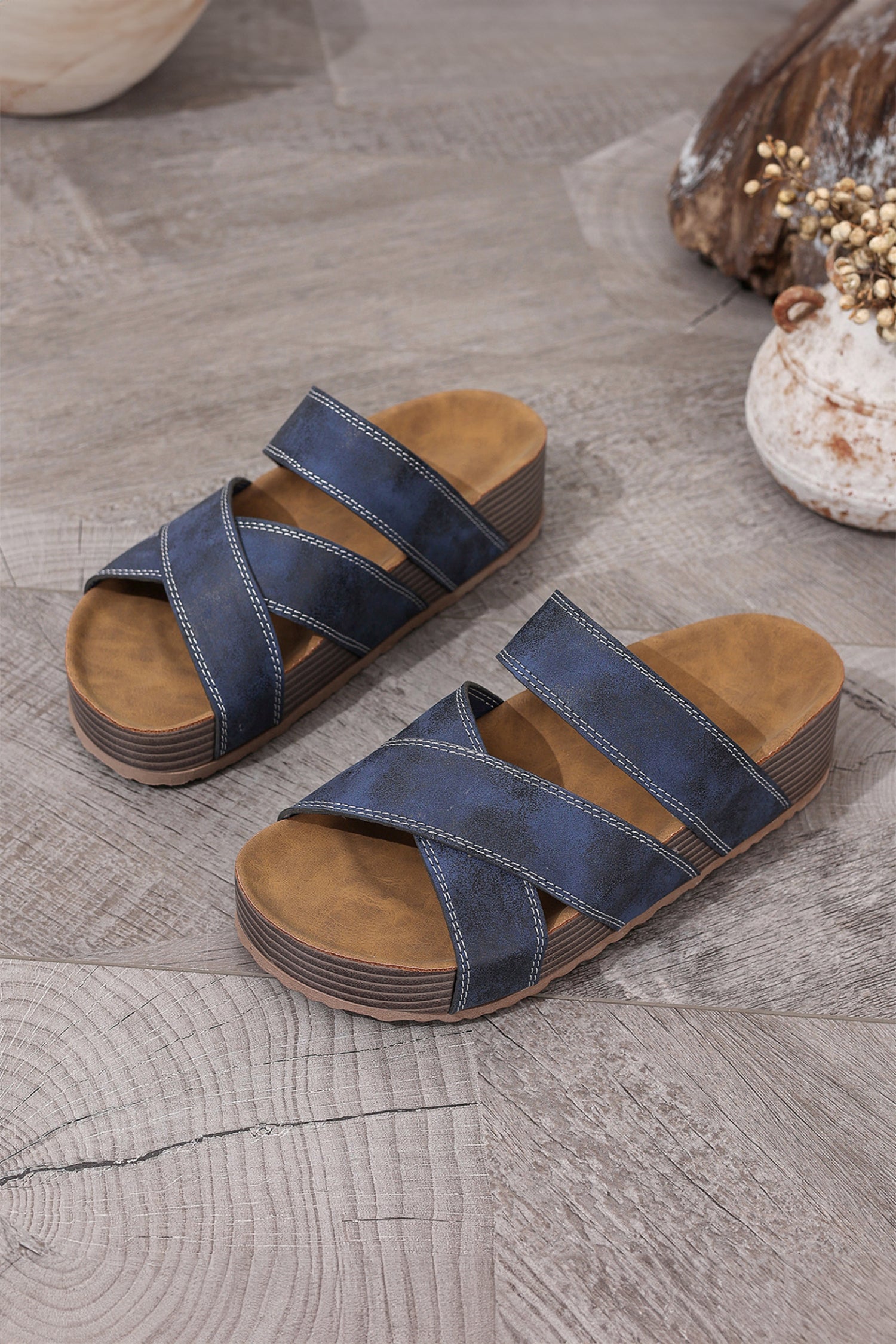Kayla Band Retro Platform Slippers