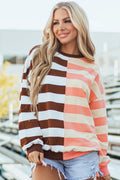 Yasena Block Drop Shoulder Pullover