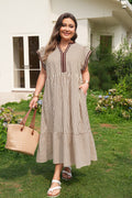 Nadia Flutter Sleeve Maxi PLUS Dress