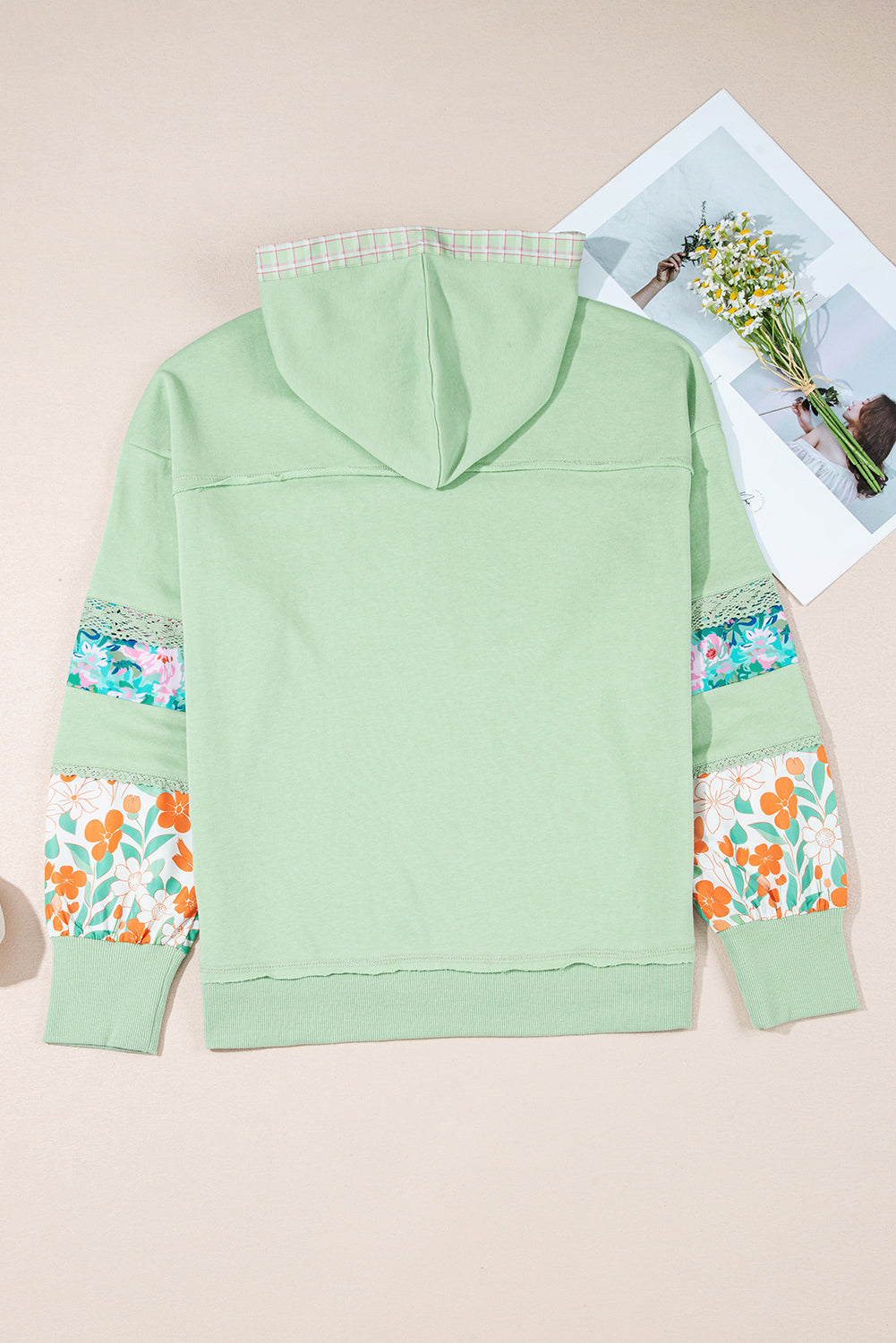 Emberly Patchwork Half Hooded Pullover