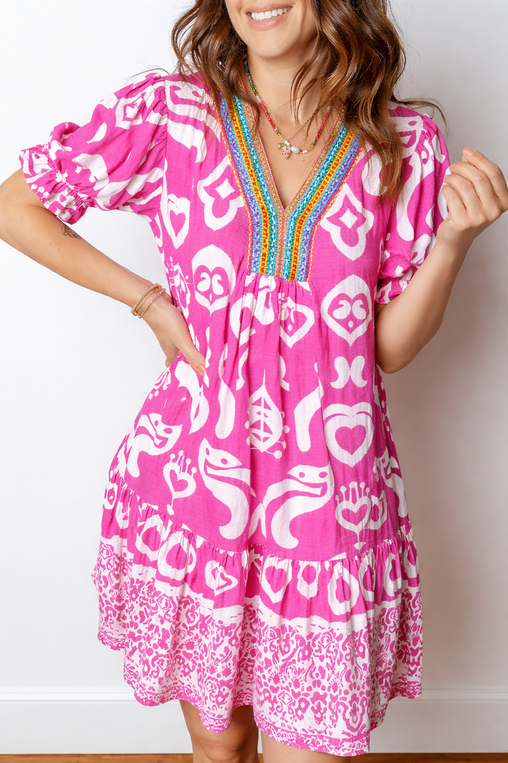 Alaia Short Sleeve Flared Dress