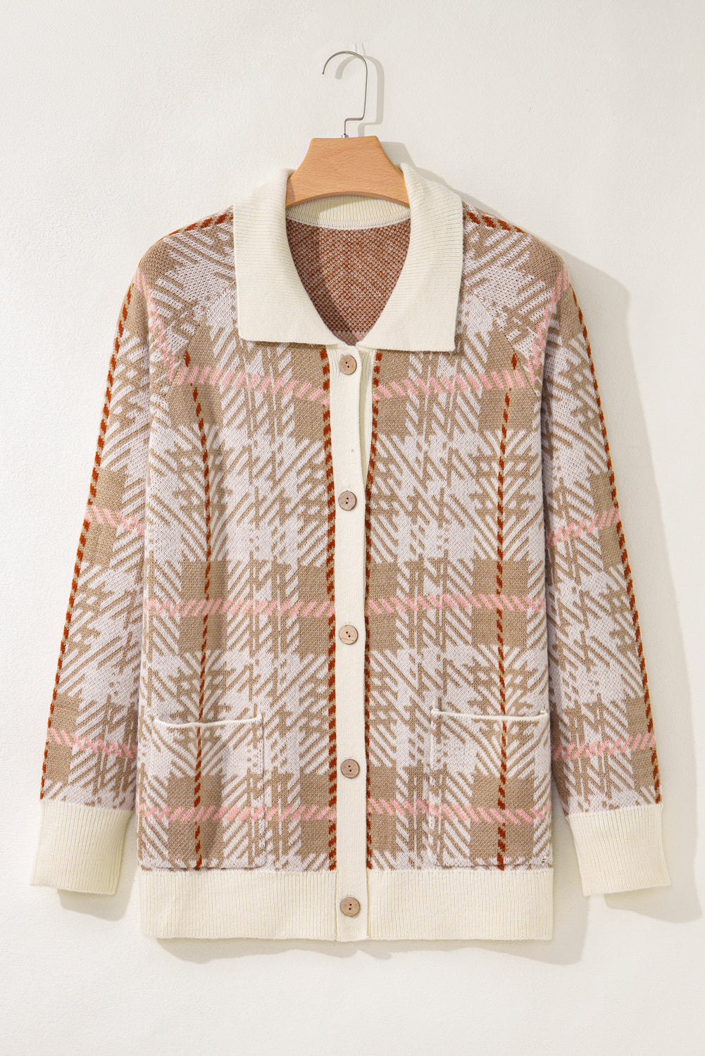 Navy Trim Front Cardigan PLUS Sweater