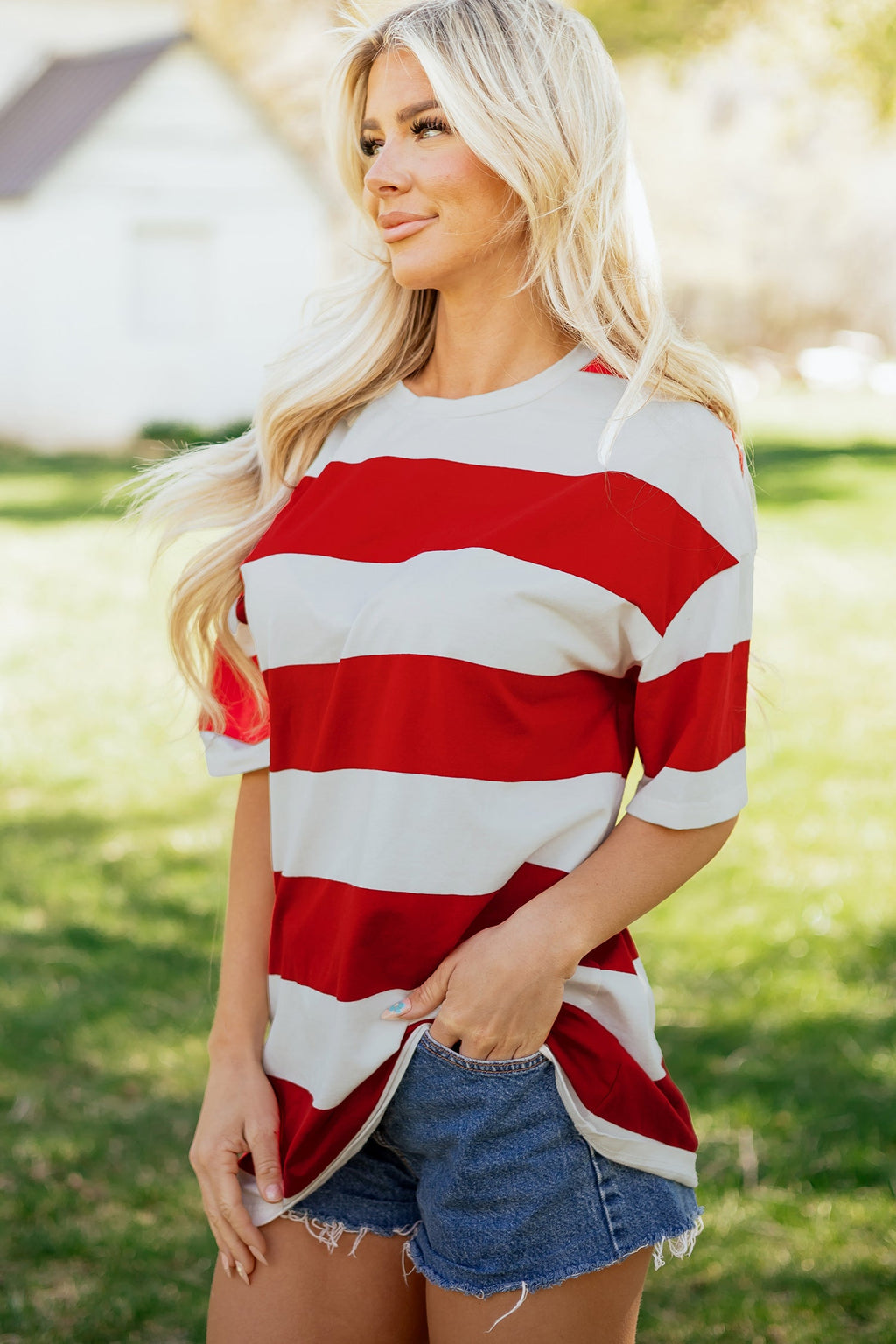Tiana Block Oversize Tunic Tee