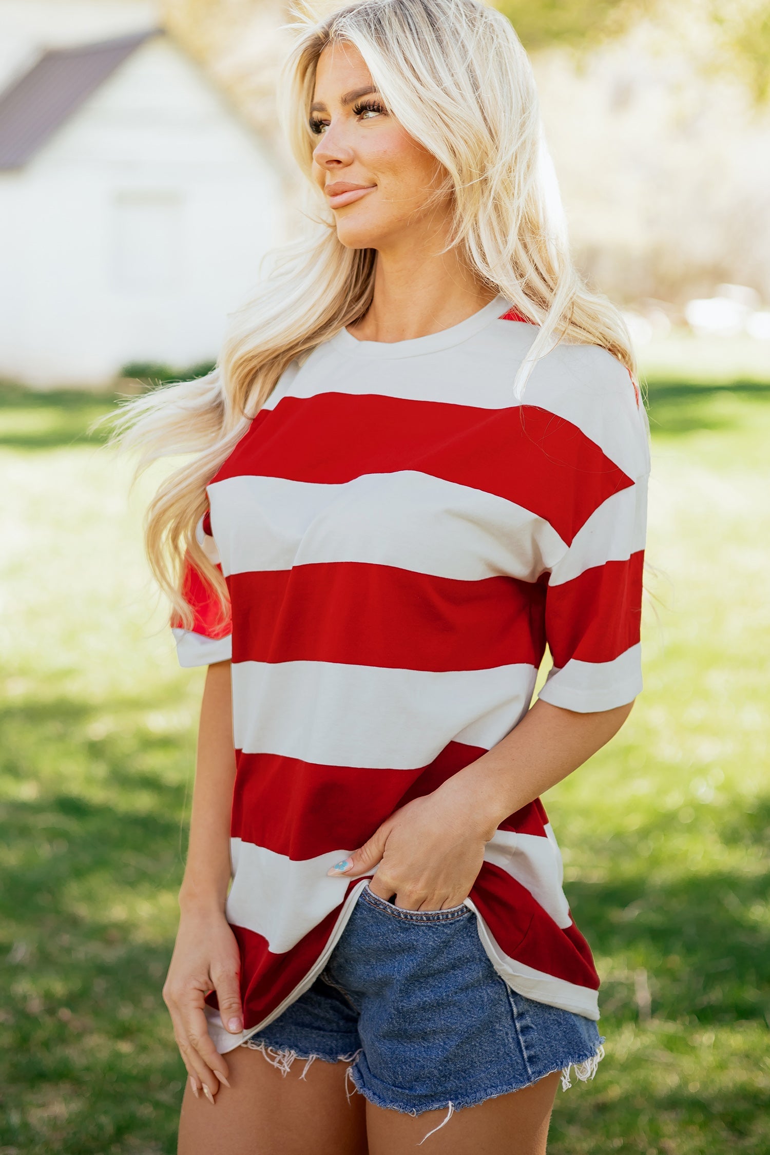 Tiana Block Oversize Tunic Tee