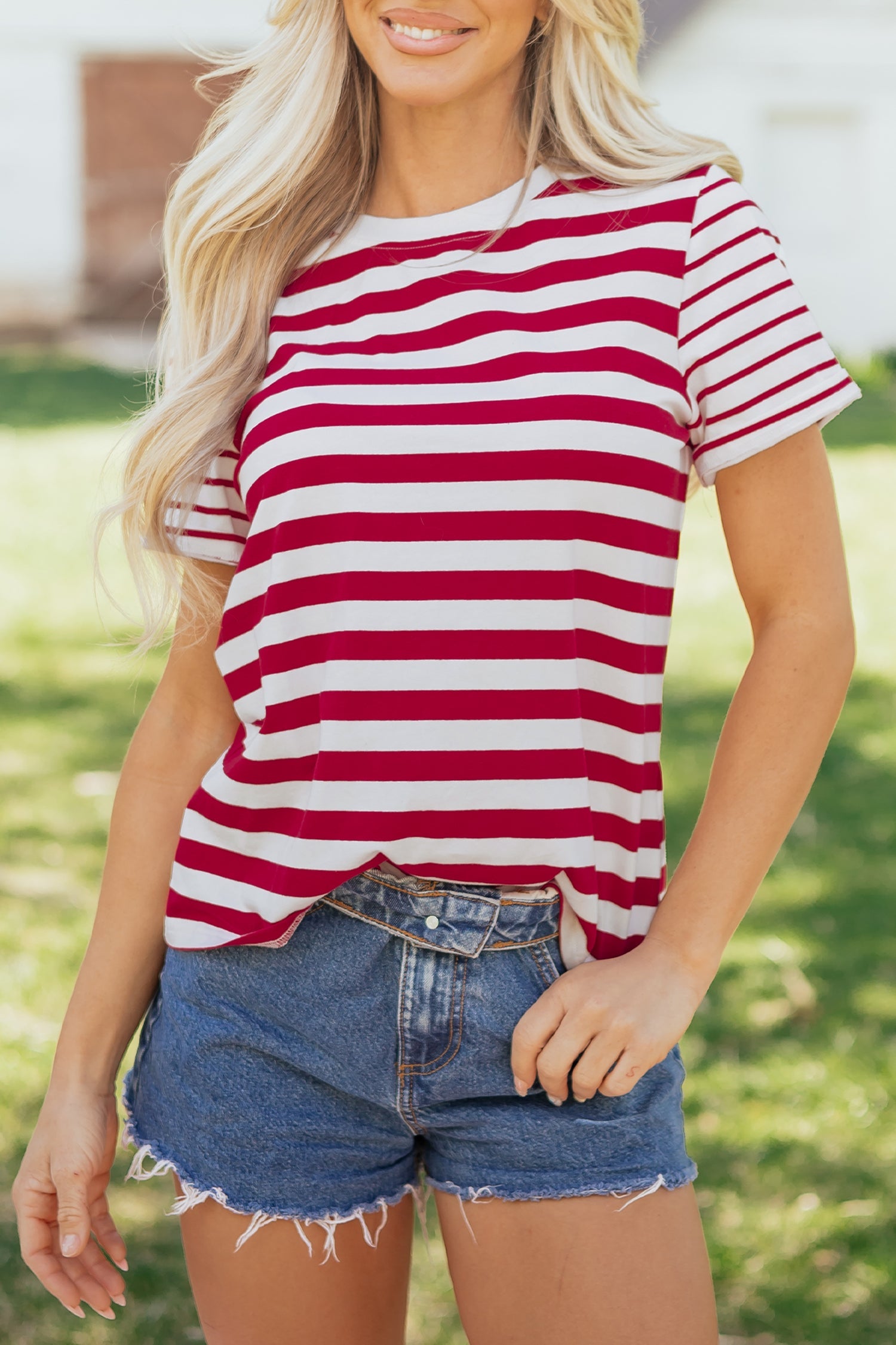 June Stripe Patchwork T Shirt