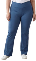 Women's Bootcut Flare Leggings — Pull-On Cotton Stretch with Crossover Waist