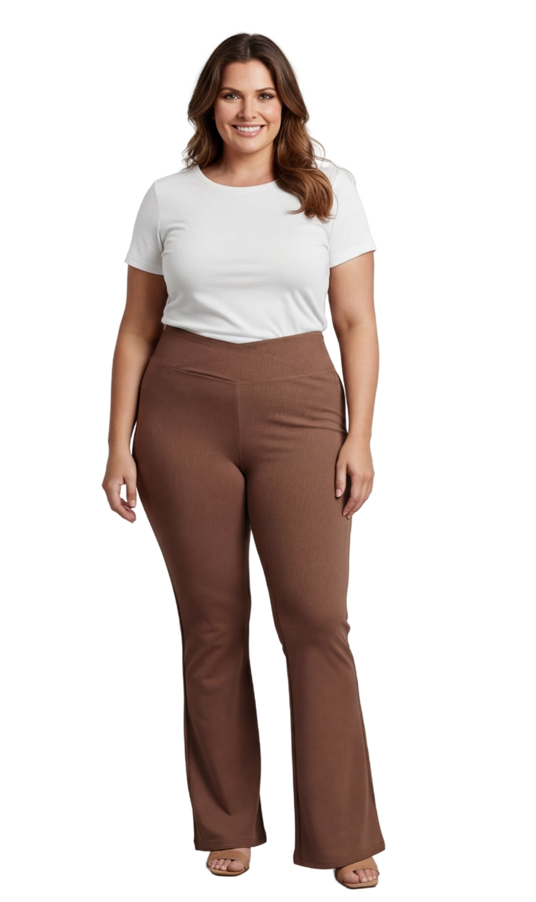 Women's Bootcut Flare Leggings — Pull-On Cotton Stretch with Crossover Waist
