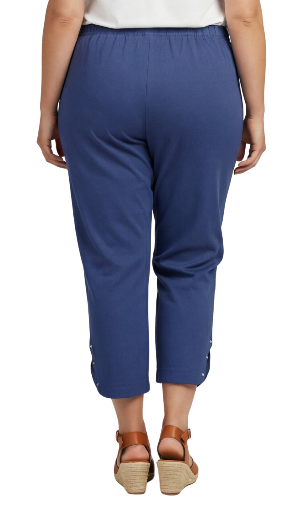 Women's Lightweight Capri Pants with Studded Hem Detail