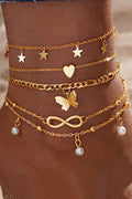 Luisa Butterfly Layer Pendant anklet