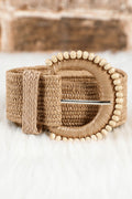 Kylie Beaded Straw Woven Belt