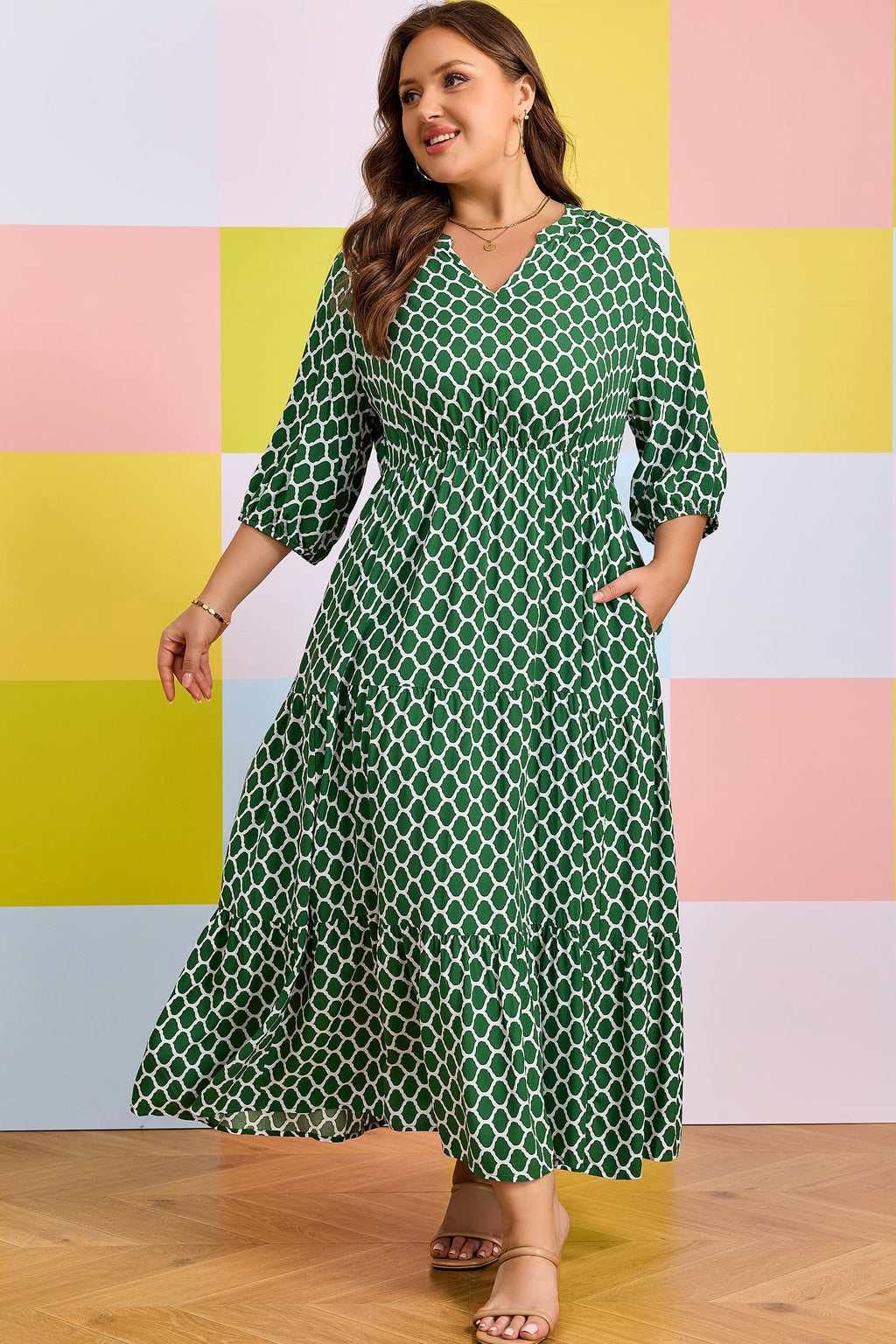 Johanna Ruffle Hem Casual PLUS Dress