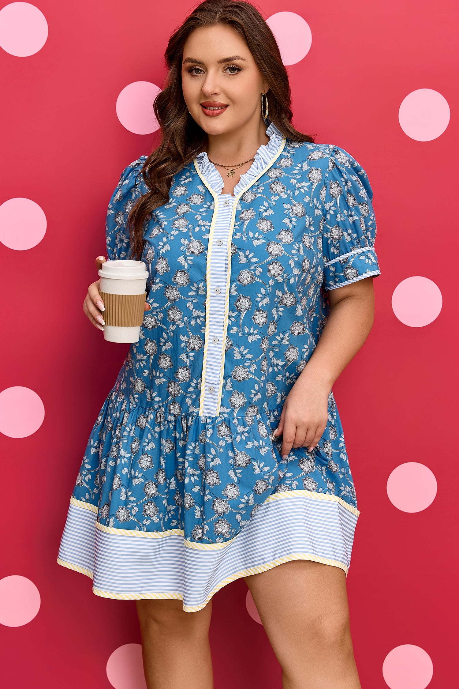 Meilani Front Ruffle Hem PLUS Dress