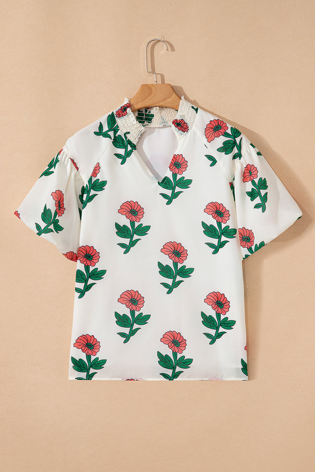 Briar Shirred Short Sleeve Blouse