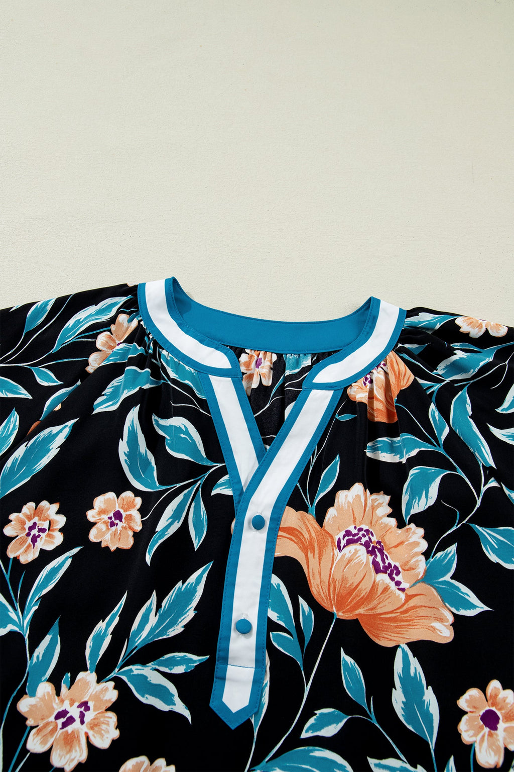 Ila Bubble Sleeve Notched Blouse