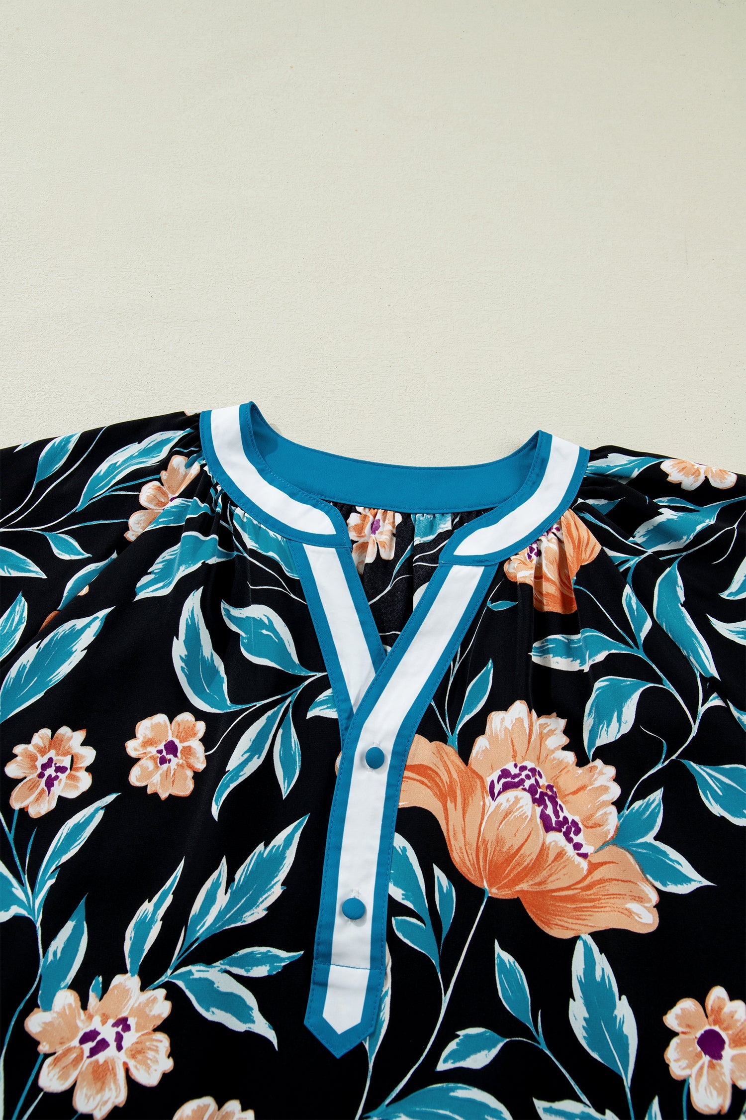 Ila Bubble Sleeve Notched Blouse