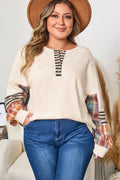 Mackenzie Plaid Patchwork Half PLUS Pullover