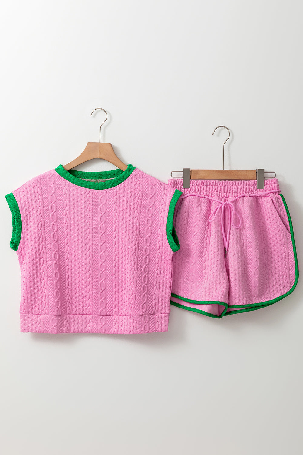 Lina Trim Cable Textured Shorts