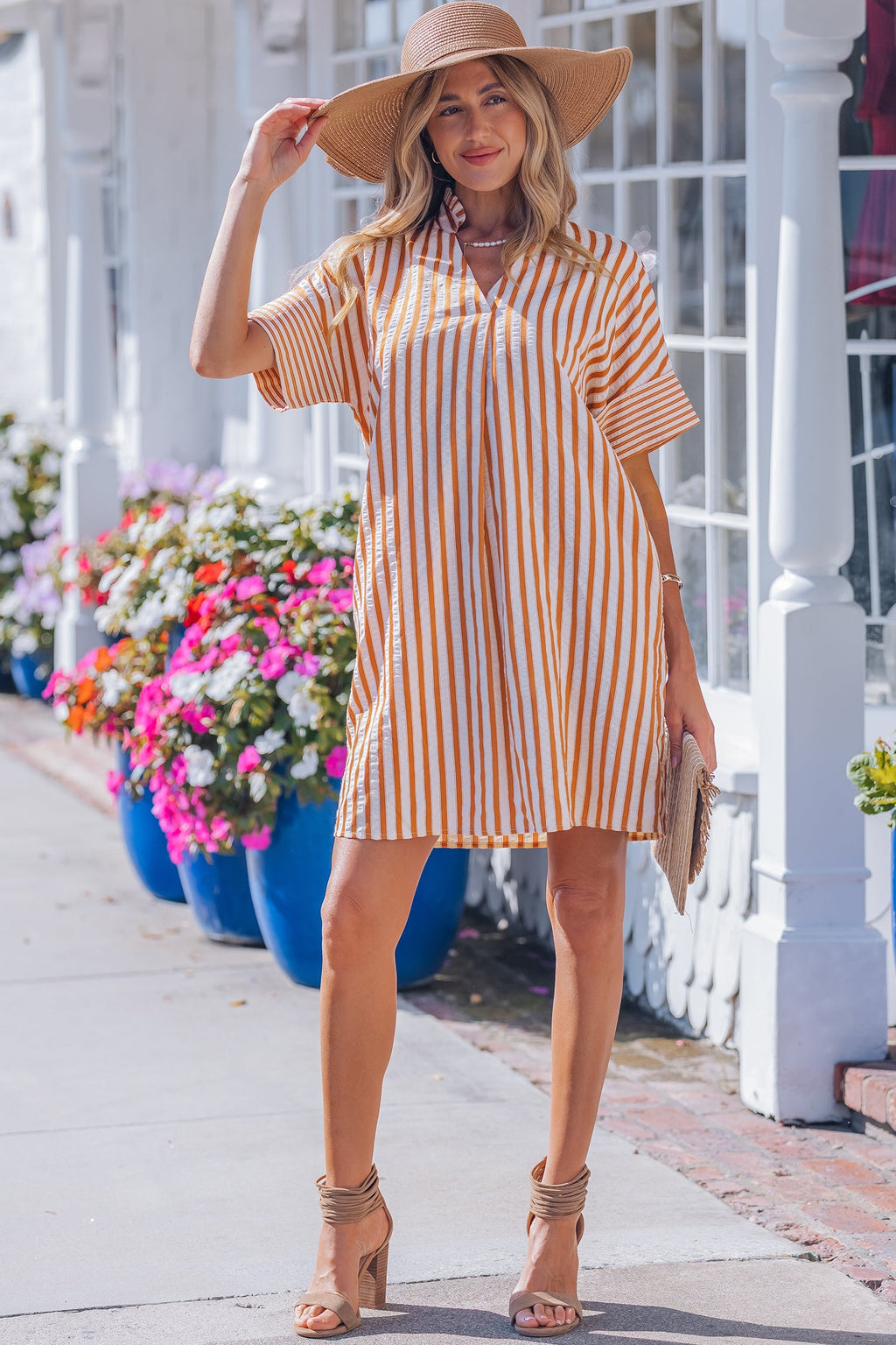 Darcy Cuffs Shift Mini Dress