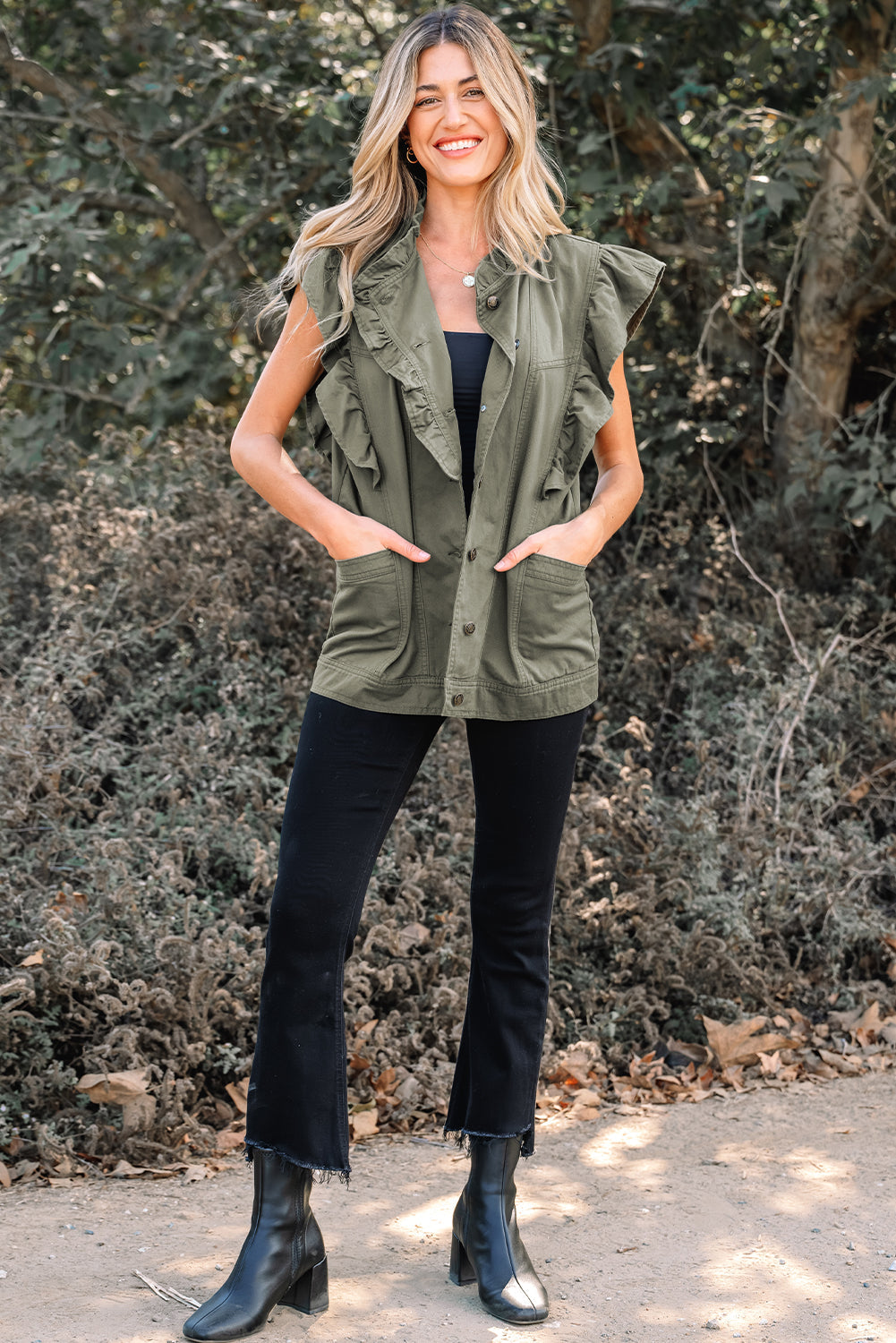 Abigail Bay Ruffled Patchwork Jacket