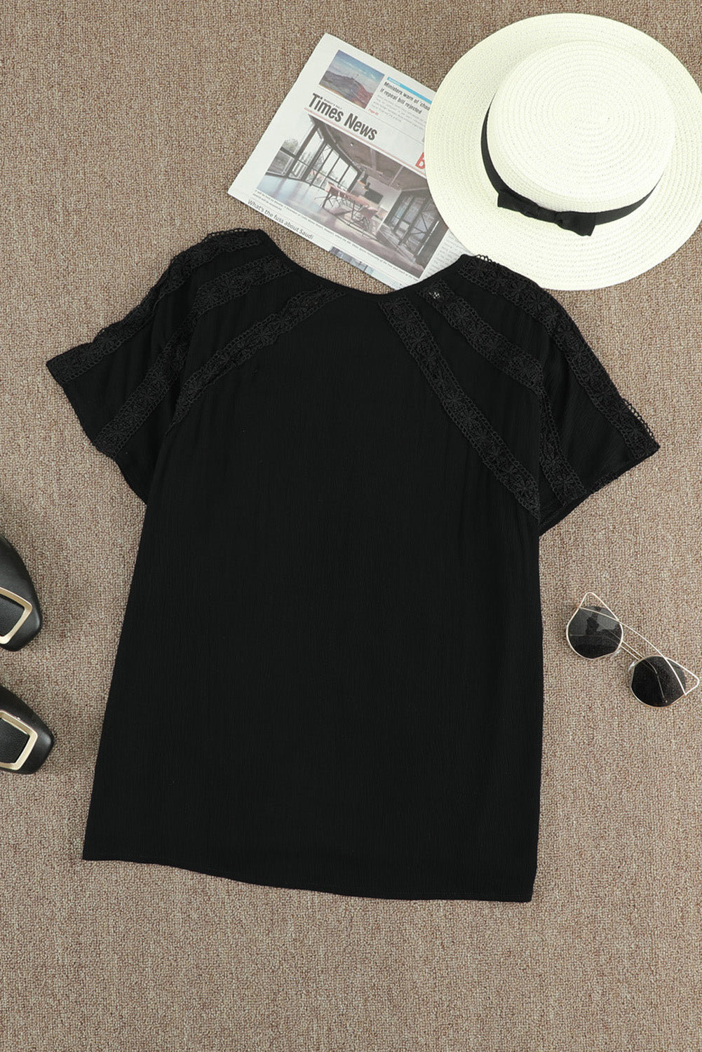 Milan Eyelet Short Sleeves Top
