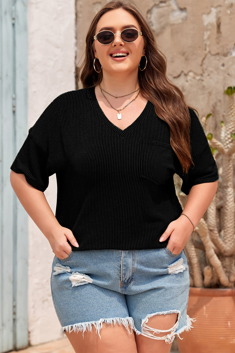 Maisie Shoulder T Shirt PLUS T-Shirt