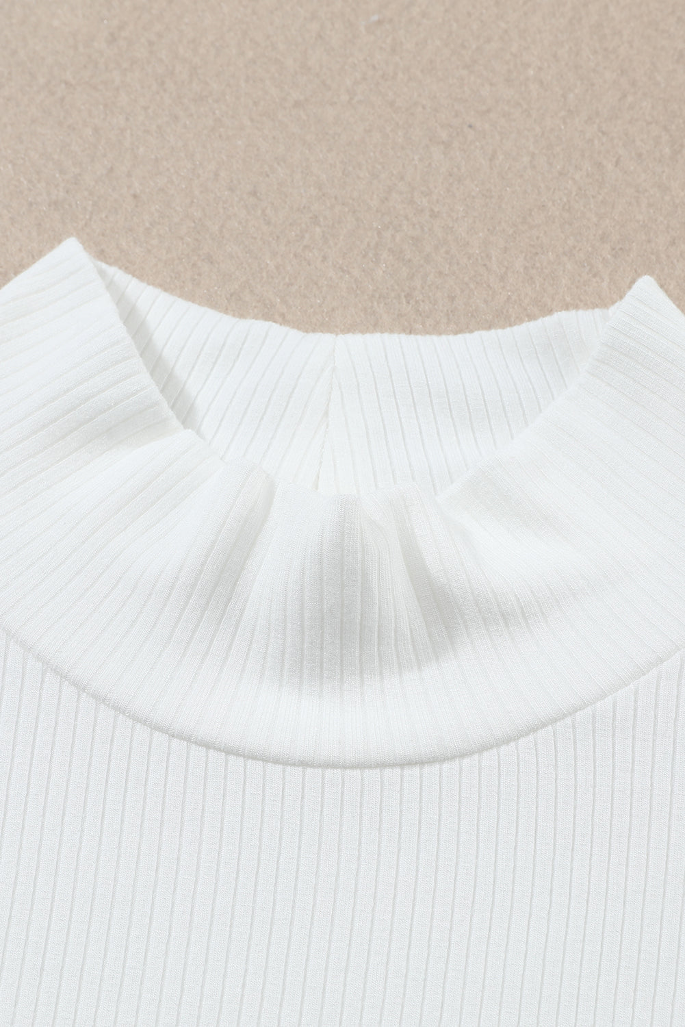 Adelyn Ribbed Knit High Long Sleeve Top