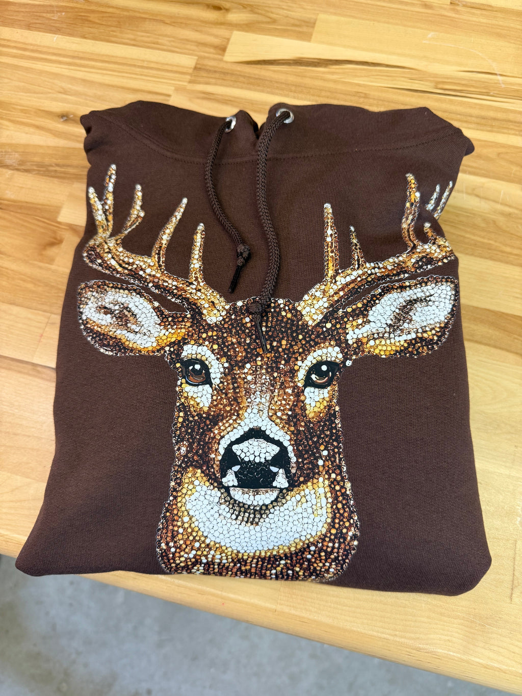 Faux Rhinestone Buck Hoodie