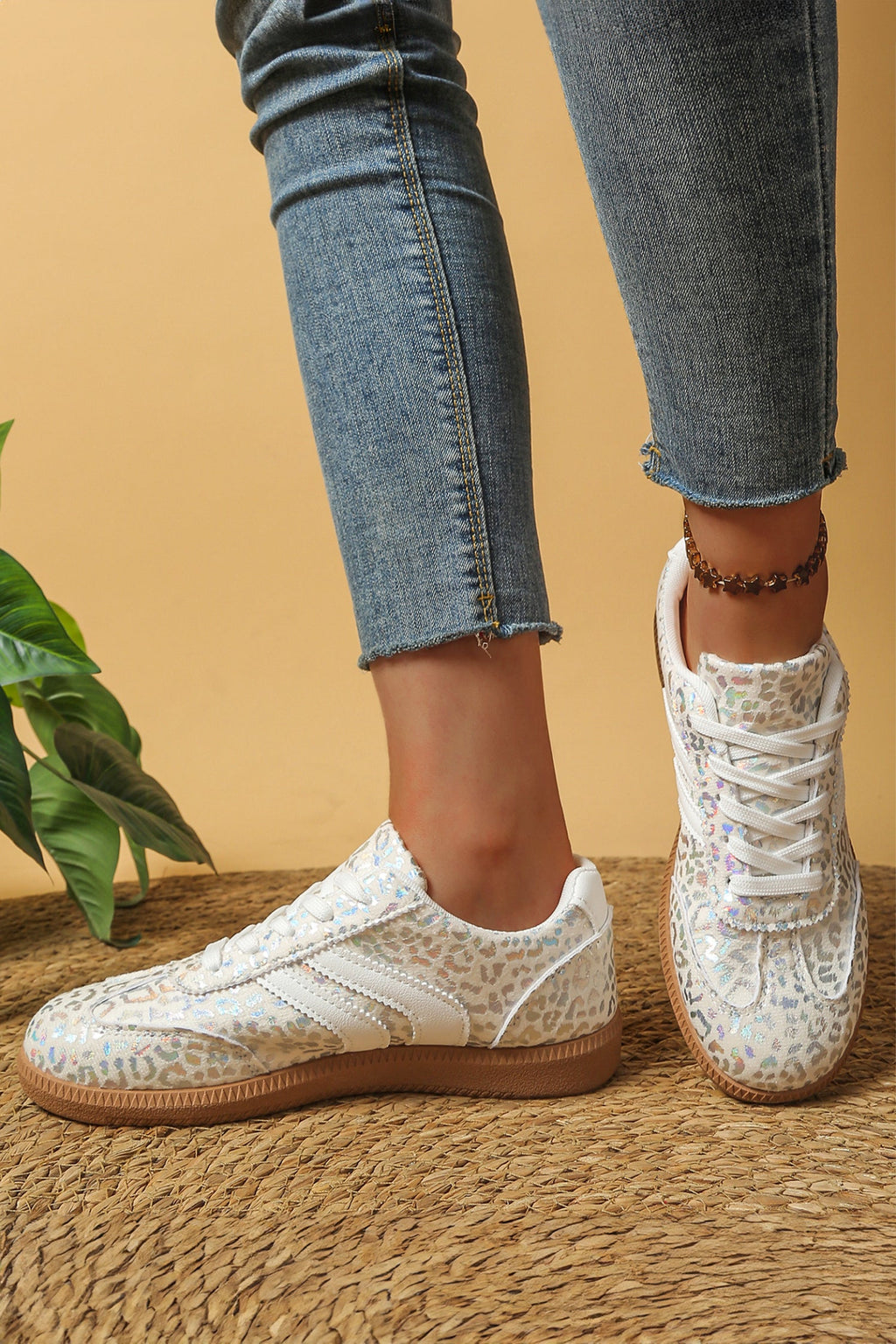 Logan Printed Lace Up Sneakers