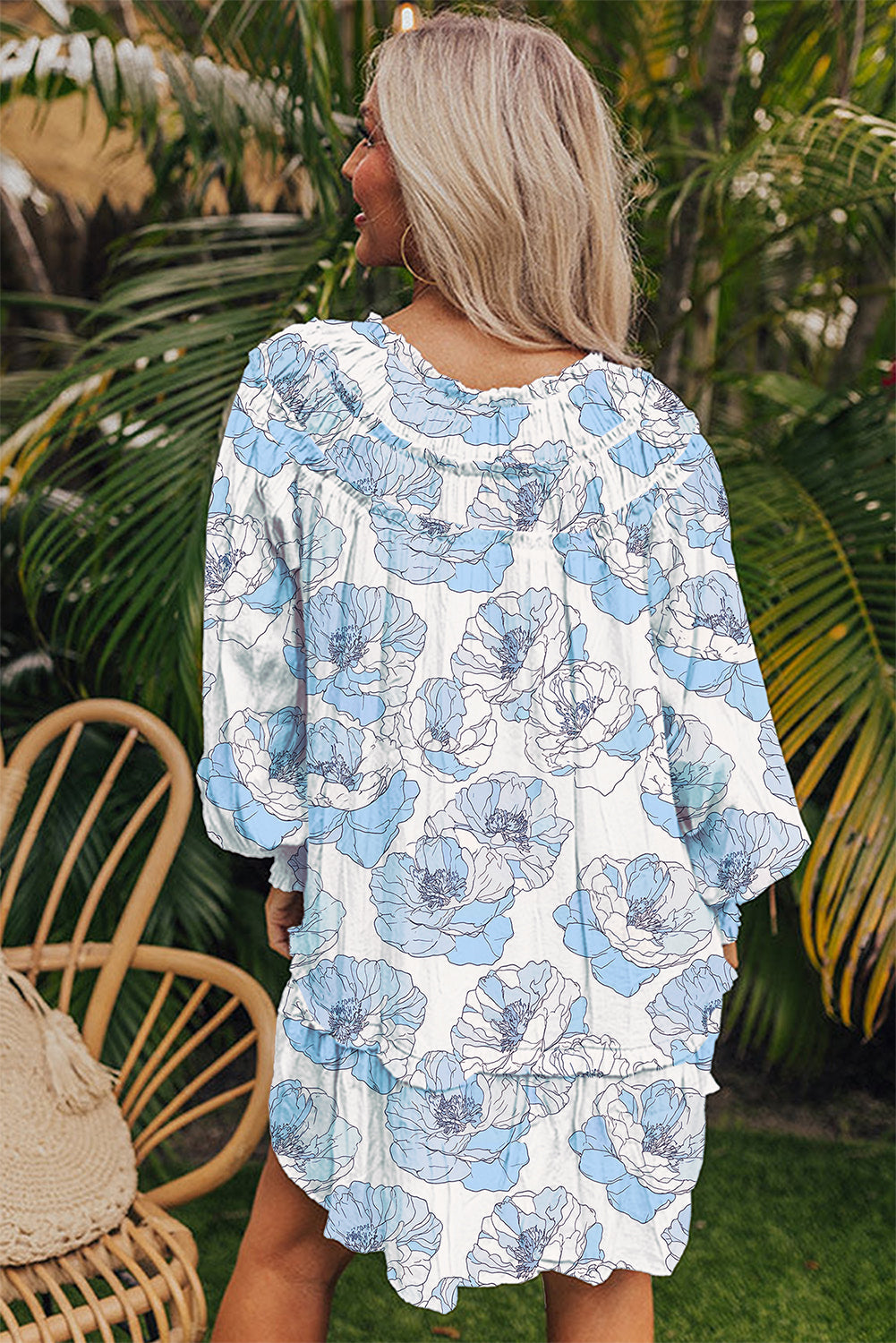 Juliana Sleeve Flowy Mini Dress