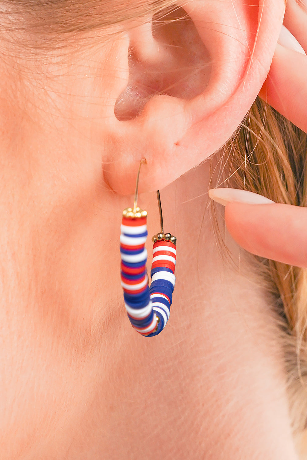Eden Beaded Large Hoop Earrings