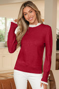Brooklynn Patchwork Cuffs Loose Sweater