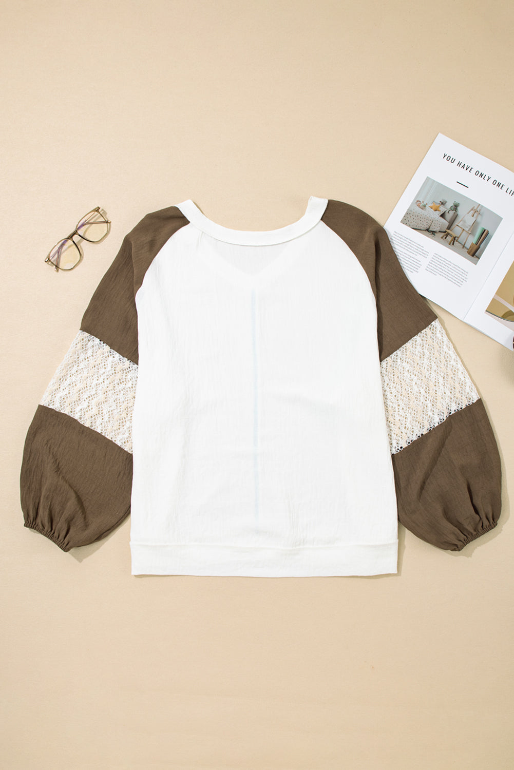 Julietta Patchwork Balloon Sleeve PLUS Blouse